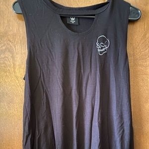Skull Sleeveless Top Black
